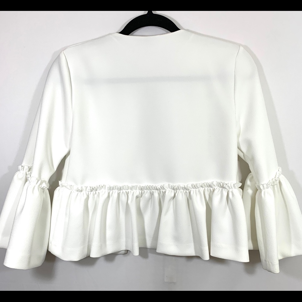 Topshop Bell Ruffle Sleeve Cropped Jacket - Picture 6 of 8